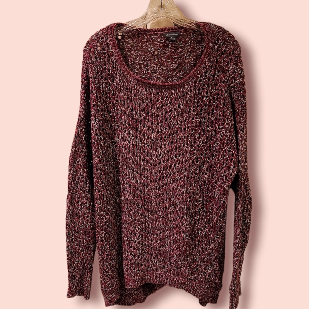 Eddie Bauer Knit Sweater TXL Red, Black, White - Custom Size